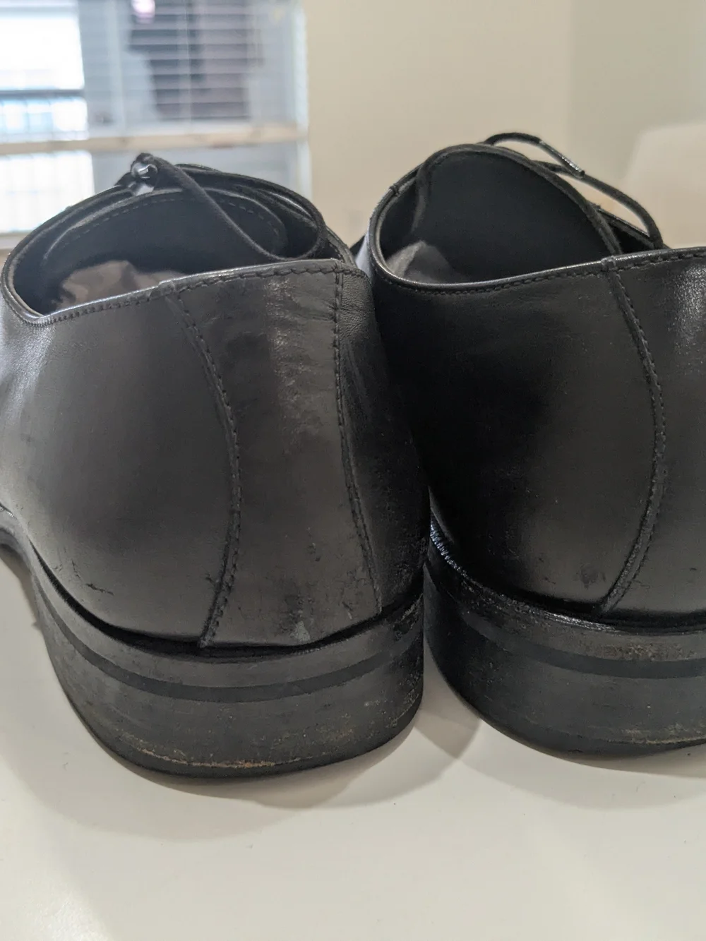 Black Leather Mixed Texture Cap Toe Derby Dress Shoes Men's Vibram Soles Grained
